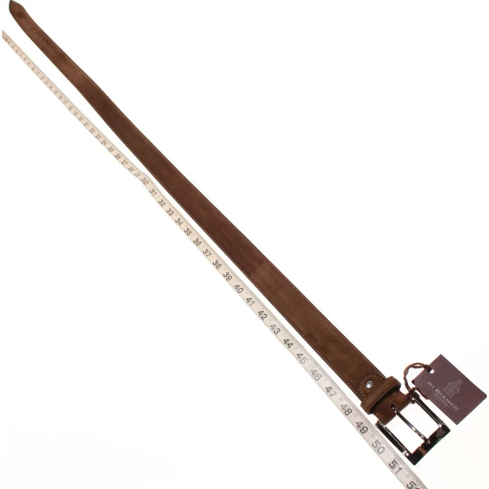 Di Bianco NWT Cut to Size Dress Belt In Solid Brown Suede Leather One Size